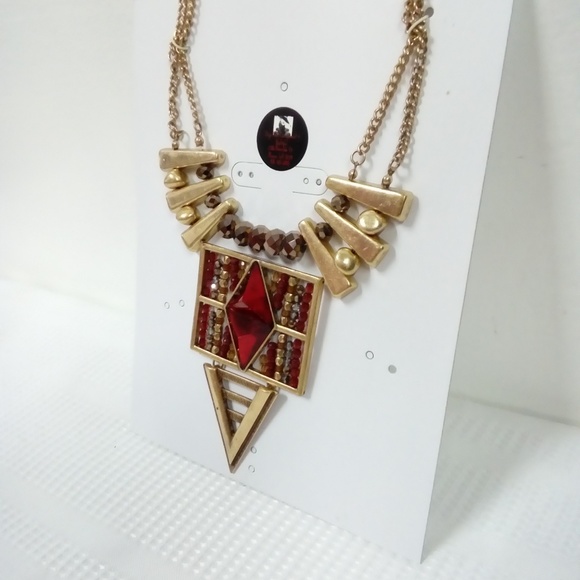 NWT Ruby Red Statement Necklace - Picture 2 of 2